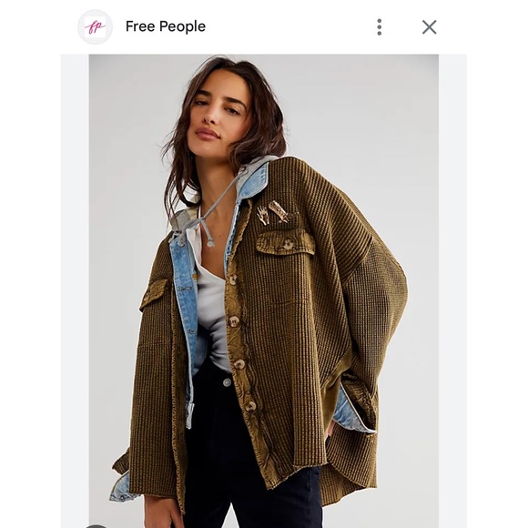 Free people scout‎ Fp One green medium large xl Pilcro waffle jacket - Picture 1 of 4